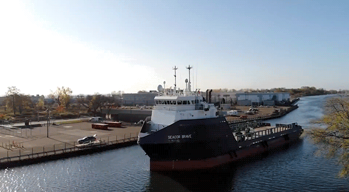 ship at fueling dock